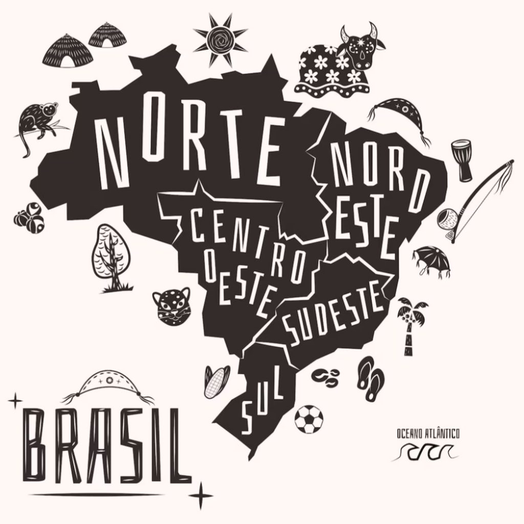 As regiões do Brasil são demarcadas as delimitações do território nacional, estabelecidas a partir de critérios que consideram elementos naturais, sociais, culturais e econômicos. 